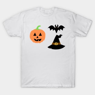 yellow pumpkin black hat design T-Shirt